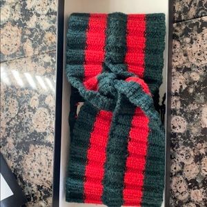Gucci Red and Green striped Wool headband